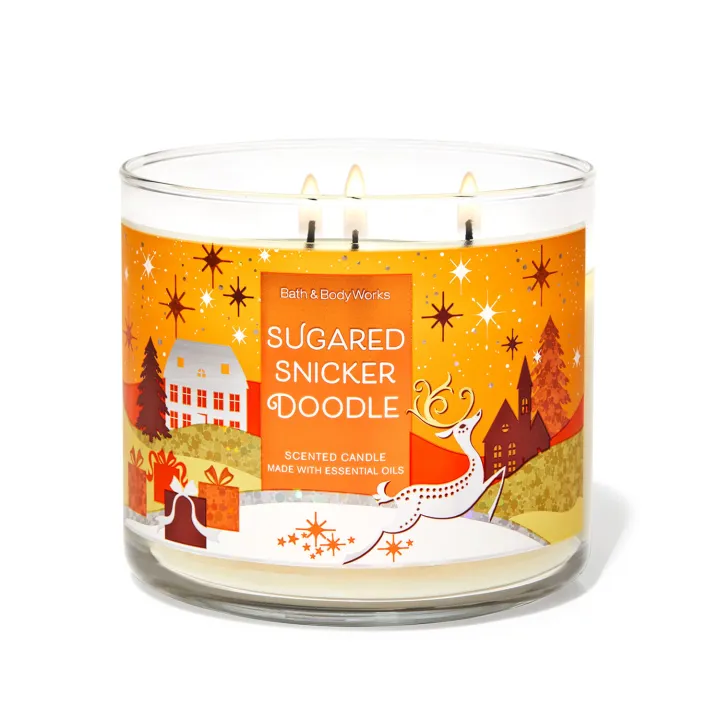 Bath and Body Works SUGARED SNICKERDOODLE 3 - Wick Scented Candle 14.5  oz/411 g - Made in USA - AUTHENTIC | Lazada PH