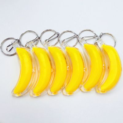 【LZ】✹﹊☜  Luminous LED Banana Keychain pingente forma de abóbora frutas saco charme chaveiro componente eletrônico
