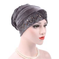 【YF】 Fashion Women Winter Hats Soft India Hat Luxury Turban Beanie Head Wrap Chemo Cancer Cap