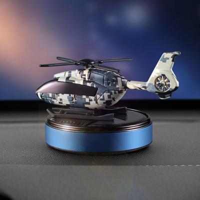 【DT】  hot1 Set Practical Helicopter Shape Car Fragrance Diffuser Ornament No Noise Car Air Freshener Solar Powered Auto Supply