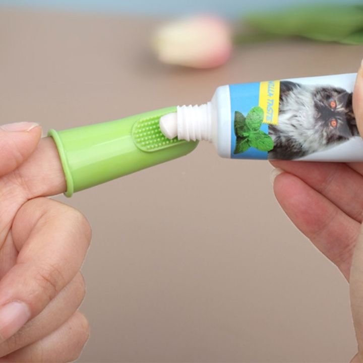 แปรงซิลิโคนสำหรับนิ้วมือ-sikat-gigi-anjing-แปรงขนนุ่มและจุดสำหรับทำความสะอาดฟัน