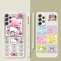 Hello Kitty Kuromi Family Liquid Candy Case For Samsung Galaxy A73 A71 A72 A12 A21s A22 A23 A31 A32 A51 A52 A52s A53 A02s Phone Cases