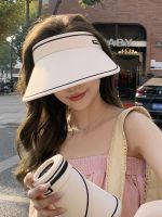 ☾☞ﺴ Hat womens summer UV protection large brim empty top sun hat to cover the whole face cycling ice silk sun hat