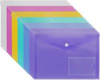 【hot】 5PCS A5 Poly Envelope Folder with Plastic Document Protector for School Office Organization