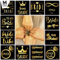 Team Bride Gilded Tattoo Stickers Wedding Bride Single Party Tattoo Stickers Bridesmaid Tattoo Stickers