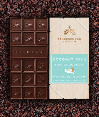 60% Dark Chocolate / Coconut Milk/ ดาร์กช็อกโกแลต / NO ADDED SUGAR / KETO chocolate / 55g