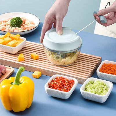 Mini Garlic Crusher Manual Pull String Grater Grinder Tools Gadgets for Kitchen Accessories Vegetables Cutter Housewares Chopper Graters  Peelers Slic