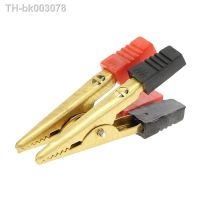 ▽﹉♀ 10pcs 20A 46MM plastic handle test probe copper alligator clip battery clip connection socket plug for battery