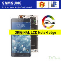 100% Original 5.6 "AMOLED LCD พร้อมกรอบสำหรับ SAMSUNG Galaxy Note 4 Edge N915 N9150 N915F Touch Screen Digitizer Assembly