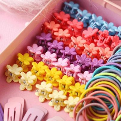 220Pc/set Candy Color Girls Hair Clip Rope Ponytail Kids No box Hair Accessories Holder V7F8