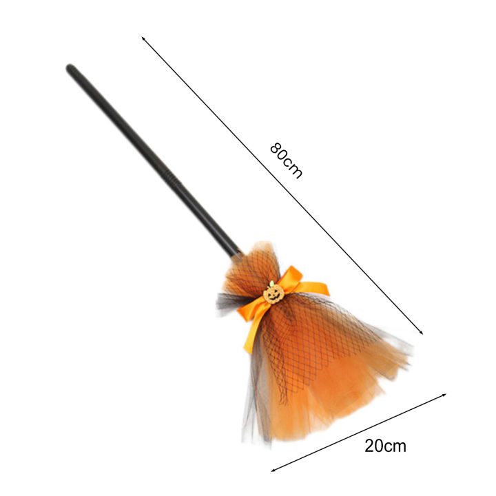 microgood-ไม้กวาดแม่มดในวันฮาโลวีนปรับความยาวได้อุปกรณ์ประกอบฉากแสนสนุกโบว์คอสเพลย์อุปกรณ์จัดงานปาร์ตี้ภายในบ้านไม้กวาดตาข่าย