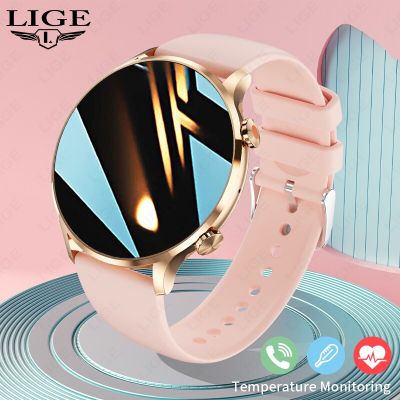 LIGE Smart Watch ผู้หญิงบลูทูธกันน้ำกีฬาติดตามการออกกำลังกายสร้อยข้อมือตรวจสอบอุณหภูมิ S Mart W Atch ผู้ชายนาฬิกา