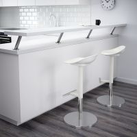 Bar stool, height adjustable Sit more comfortably, durable, can be used for a long time, white 76 cm.