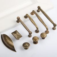 MAIKAK Zinc Alloy European Retro Old Bronze Cabinet Handles and Knobs Wardrobe Drawer Door Pulls Furniture Hardware Door Hardware Locks