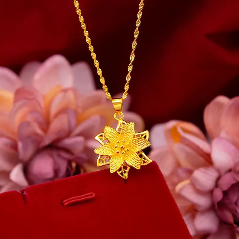 18K サウジゴールド BIG RED CLOVER PENDANT-