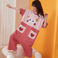 Summer Women Pyjama Onesie SleepwearSummer Women Pyjama Onesie Sleepwear Anime Bodysuits Korean Woman Short Sleeve Leisure Wear