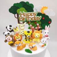 1pc Animal Cake Topper Safari Jungle Wild Forest Animals Figures Woodland Cupcake Toppers Cake Decoration Birthday Party Favors