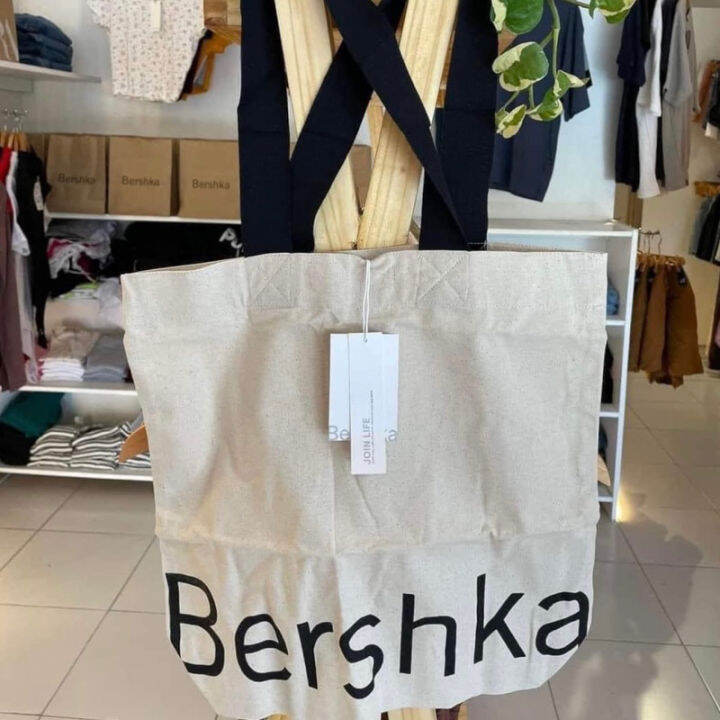 Bershka Canvas Tote Bag 16x16 Lazada PH