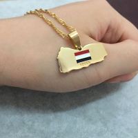 YEMEN map national flag stainless steel pendant necklace country map jewelry