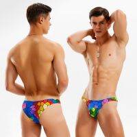 HOT★WD280 Stained Glass พิมพ์เซ็กซี่ชุดว่ายน้ำบิกินี่ Hot ต่ำเอวแน่นครึ่งแพ็ค Hip ชุดว่ายน้ำเกย์ Thong Swim กางเกงกางเกง