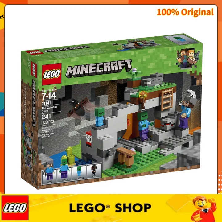 Lego Minecraft Cave Zombie Building Set 21141 Na May Mga Sikat Na Character Na Si Steve At Mga