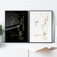 TABLE TENNIS BAT Framed patent print, Real gold foil more best patent prints store, top more best patent posters, patent print