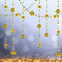 [HOT MAKXJWIGO 542] Summer You Are My Sunshine Sunflowers Theme Party Decoration Sunflower Garlands For Sun Flower Shiny Circle Dot Streamer Banner