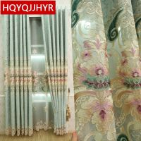 【YD】 European luxury villa embroidered Blackout curtains for Room royal Bedroom Window curtain kitchen