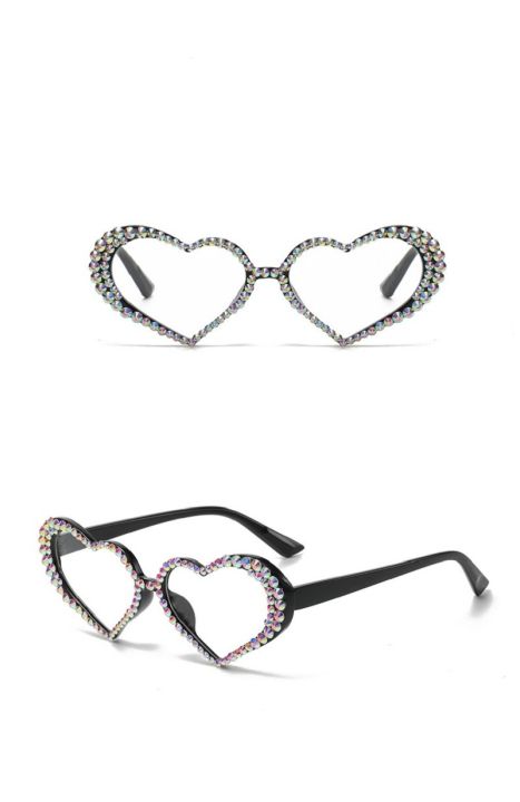 แว่นตากันแดดสุดหรูแว่นตาปาร์ตี้ผู้หญิงแว่นกันแดดแฟชั่นแว่นตากันแดดรักหัวใจแว่นตากันแดดเพชร