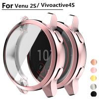 Protector Case for Garmin Venu 2 2s Vivoacyive 4 4s Watch Band Strap Bling Diamonds Protective Cover Hard PC Bumper Frame