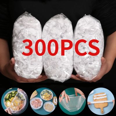 100/200/300 PCS Food Grade Plastic Wrap Cover Disposable Plastic Wrap Cover Household Fruit Vegetable Preservation Storage Bag