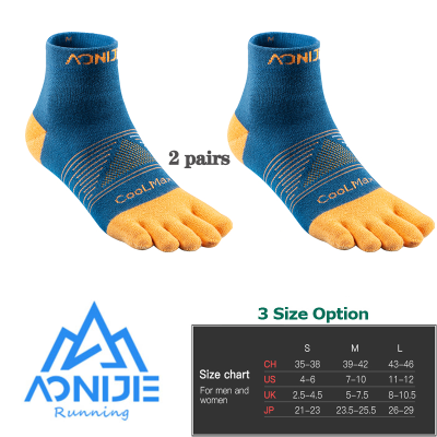 AONIJIE E4806 2 Pairs Toe Barefoo Socks Crew Five Fingers Ultra Cycling Running Soccer Basketball Sports Yoga Men Women Marathon