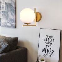 Pull Chain Nordic Modern Wall Lamp Sconce Beside Bedroom Bathroom Mirror Stair Light Glass Ball Wandlamp Luminaira Lighting