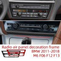 gthrrftdb Radio CD Air Panel Decoration Frame Carbon Fiber Car Stickers For BMW 2011-2018 M6 F06 F12 F13 Interior Accessories styling