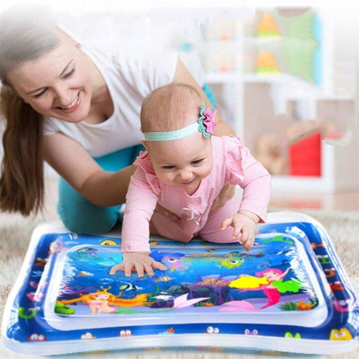Water Play Mat Inflatable Thicken PVC Safety Cushion Tummy Time Playmat Fun Activity Play Center