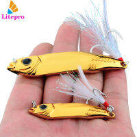 5Pcs เลื่อมเหยื่อตกปลา Reusable ที่มีประสิทธิภาพ Sharp Hook เหยื่อปลอม Treble Hooks Feather สำหรับ Squid Bass