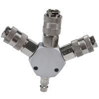 3-WAY MANIFOLD Quick Coupler 1/4Inch NPT Connector Air Hose Coupling Pneumatic Tools European Style