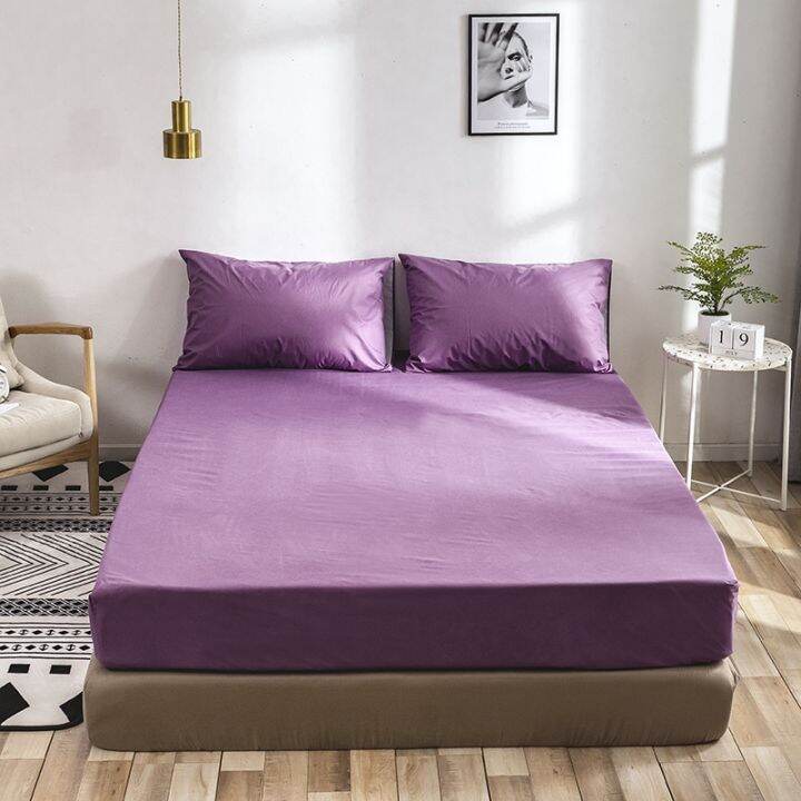 solid-waterproof-mattress-protector-cover-machine-washable-elastic-fitted-sheet-queen-king-size-bed-cover-anti-urine-leakage