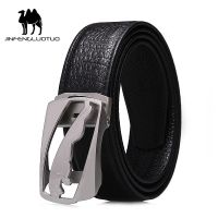 Caxa camel stainless steel automatic pure leather belt buckle the entire head layer leopard belts for men ♚♀✥