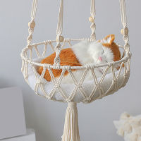 2022 Large Macrame Cat Hammock Macrame Hanging Swing Cat Dog Bed Basket Home Pet Cat Accessories Dog Cats House Puppy Bed Gift