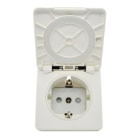 Black White 16A 250V IP44 square cover European German outdoor waterproof power socket industry Waterproof socket Power Points  Switches Savers Power