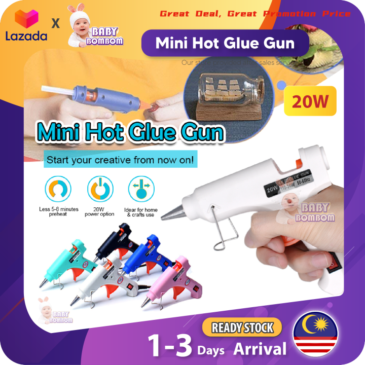 Ready Stock Hot Glue Gun Pistol Gam Panas W Electric Hot Melt Glue Gun Pcs Adhesive Sticks