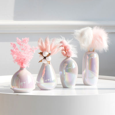 Nordic ins pink ceramic vase creative living room living room desktop flower arrangement dried flower container home decoration
