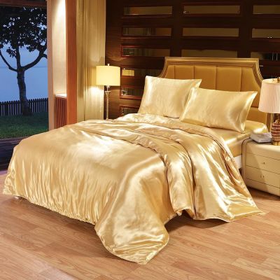 35 Satin Silky Bedding Set Luxury Queen King Size Bed Set Quilt Duvet Cover Linens And Pillowcase For Single Double Bedclothes