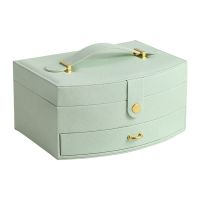 Jewelry Box with 2 Layers PU Leather Jewelry Storage Organizer Portable Leather Jewelry Box for Storing Watch,Earring