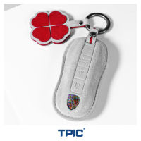 TPIC Alcantara ฝาครอบกุญแจรถสำหรับ Porsche Panamera Spyder Macan 718 ster Cayman 911 970 981 991