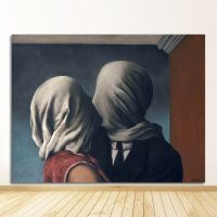 Magritte Works Surrealism คนรักบทคัดย่อโปสเตอร์ภาพผ้าใบ Wall Art ตกแต่งบ้านภาพวาดสำหรับตกแต่งห้องนั่งเล่น