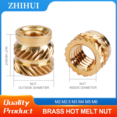 M2 M2.5 M3 M4 M5 M6 ทองเหลือง Hot Melt Insert Knurled Nut Thread Heat Molding SL-type Double Twill Injection Embedment Nut Injection-Shop5798325