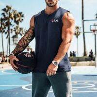 hot【DT】 Sleeveless Top Mens Basketball Outfit Shoulder Hurdles Loose Fitness Cotton Bottom T-shirt