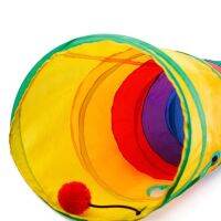 ☏ cat toy rolled to hole pet toys free combination rainbow splicing tunnel